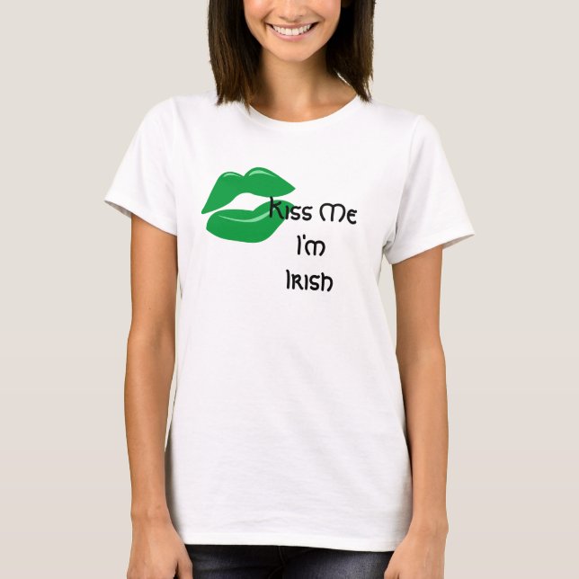 Camiseta del Día de San Patricio Bésame soy irland (Anverso)