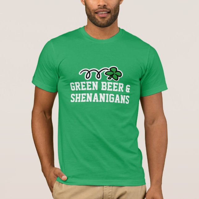 Camiseta del Día de San Patricio | Cerveza verde y (Anverso)