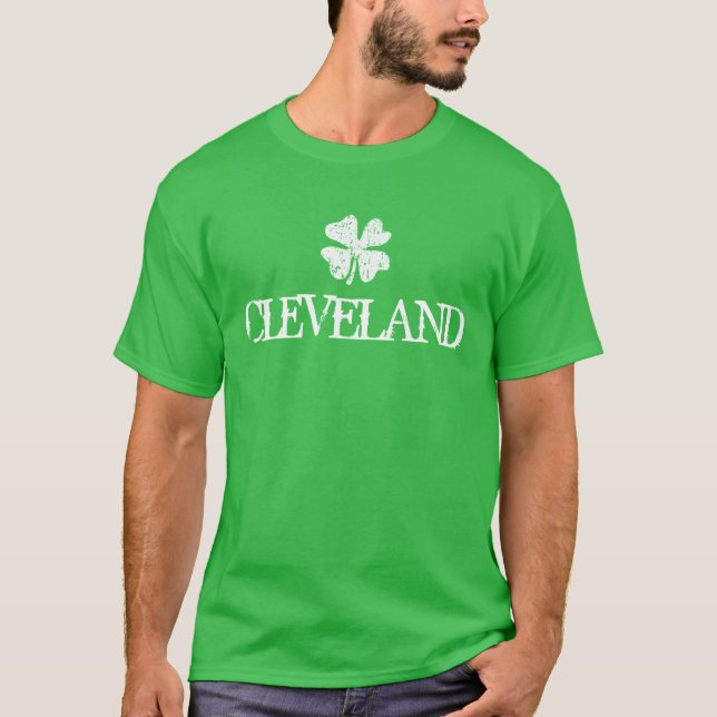 Camiseta del Día de San Patricio de Cleveland con  (Anverso)