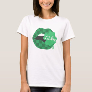 Camiseta del Día de San Patricio de labios con cla