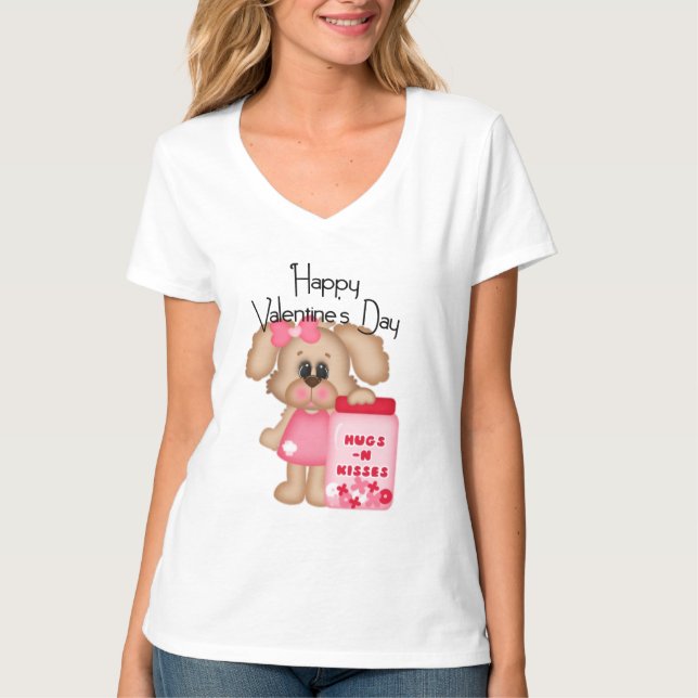 Camiseta del Día de San Valentín 2 del chica Perro (Anverso)