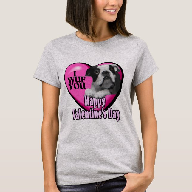Camiseta del Día de San Valentín Boston Terrier (Anverso)
