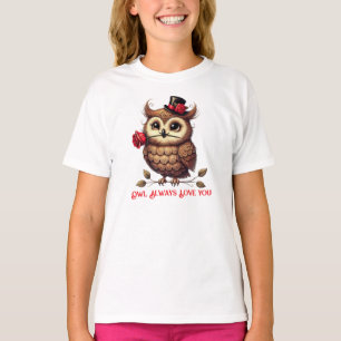 Camiseta del Día de San Valentín de búho suave