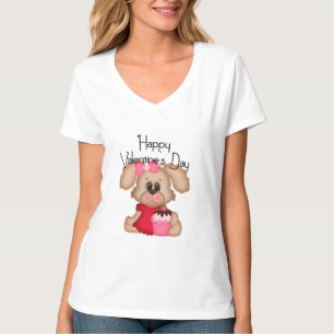 Camiseta del Día de San Valentín del chica Cachorr