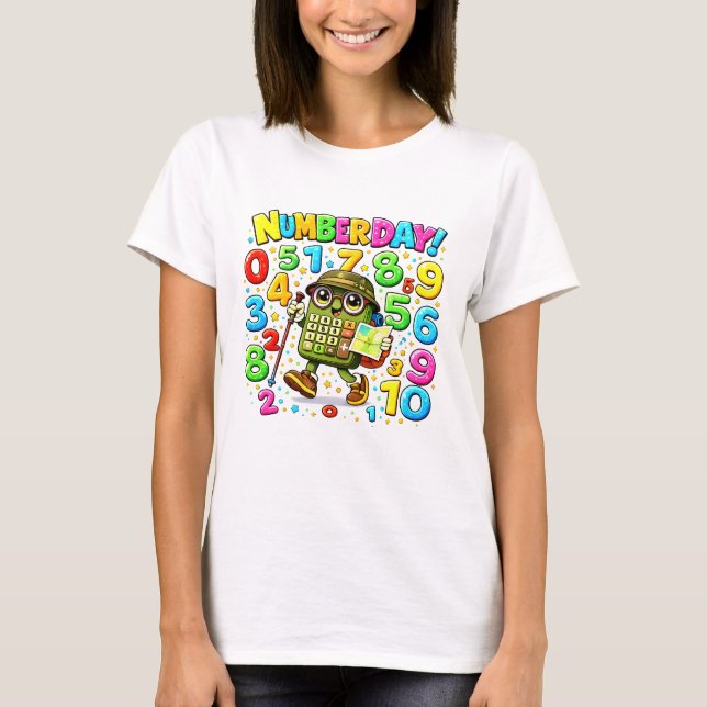 Camiseta del Día del Número de Perezoso de Números (Anverso)