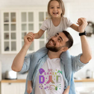 Camiseta del Día del Padre 'GAMER' DAD Colorida y