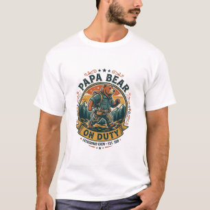 Camiseta del Día del Padre Papá Oso de Servicio Di