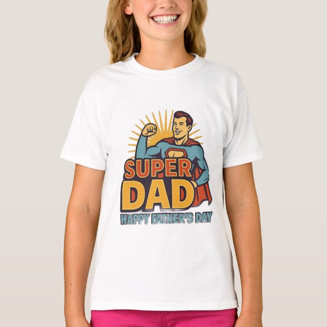 Camiseta del Día del Padre "Super Papá" - mejor pa (Anverso)