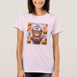 Camiseta del Día del Trabajo del oso lindo Camiset