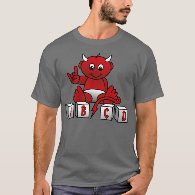 Camiseta del diablo del bebé de ABCD (Anverso)
