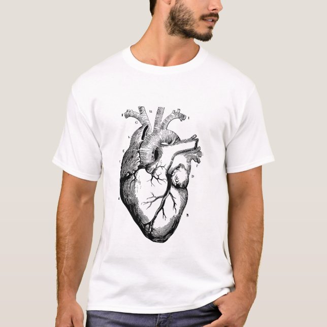 camiseta del diagrama médico del corazón humano (Anverso)