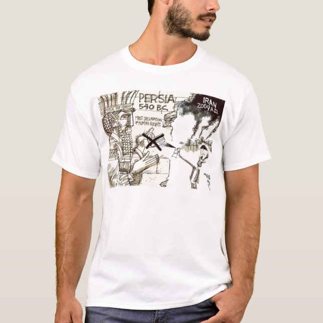 Camiseta del dibujo animado de Cyrus Ahmadinejad (Anverso)