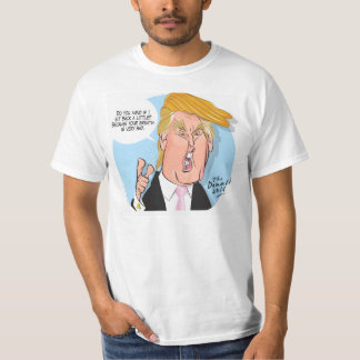 Camiseta del dibujo animado de Donald Trump con