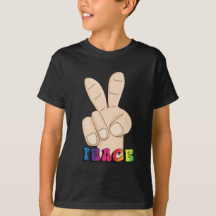 Camiseta del dibujo animado del signo de la paz de