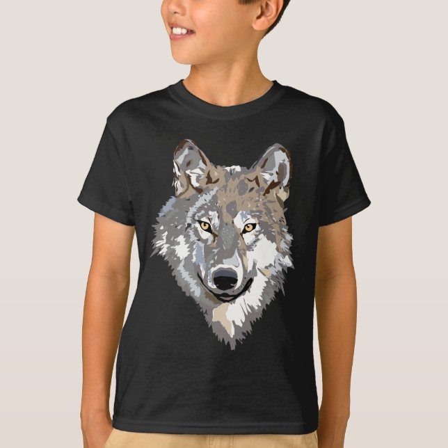 Camiseta del dibujo del lobo (Anverso)