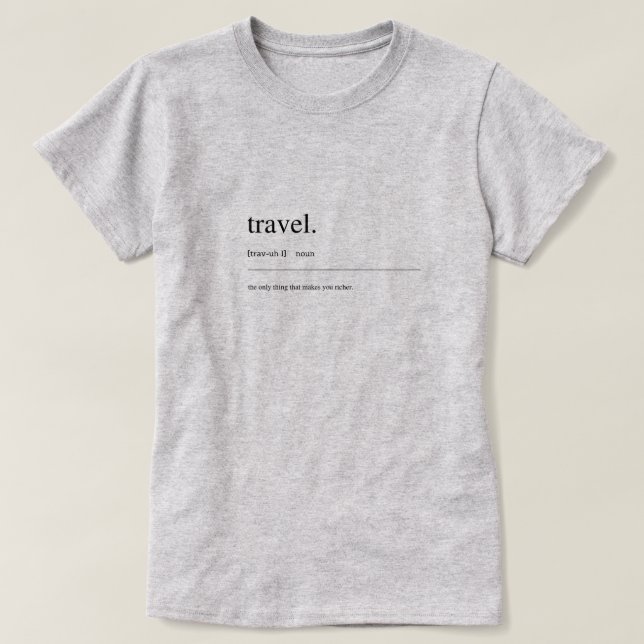 Camiseta del diccionario urbano - Viajes (Diseño del anverso)