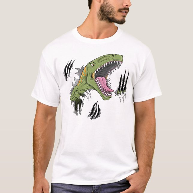 Camiseta del dinosaurio del Velociraptor (Anverso)