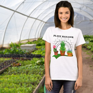 Camiseta del director de una planta de arte floral
