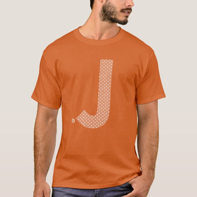 Camiseta del diseñador de la letra J (él o chicas) (Anverso)