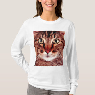 Camiseta del diseño de la fotografía del gato de