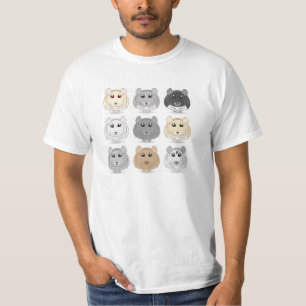 Camiseta del diseño de nueve chinchillas