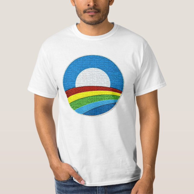 Camiseta del diseño del círculo del arco iris de (Anverso)