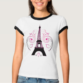 Camiseta del diseño gráfico de la torre Eiffel