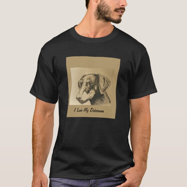 Camiseta del Doberman en negro (Anverso)