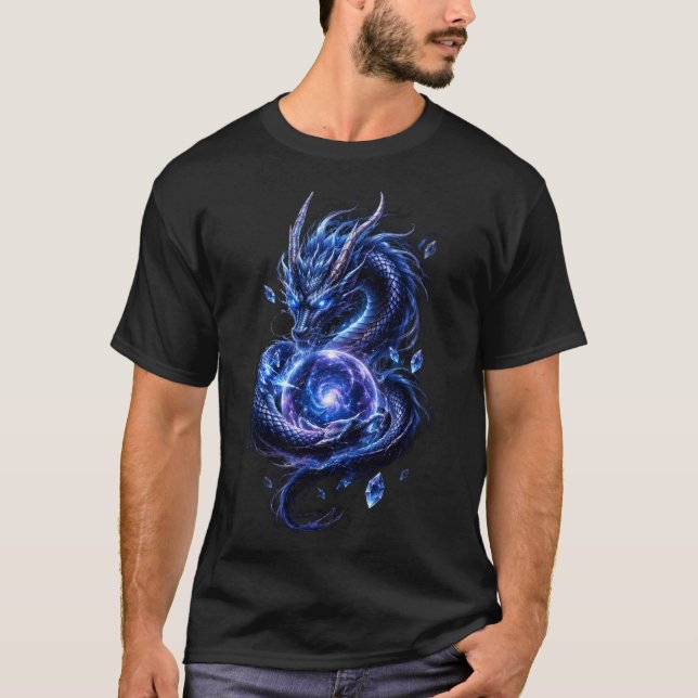 Camiseta del Dragón Celestial Azul | Fantasía Japo (Anverso)