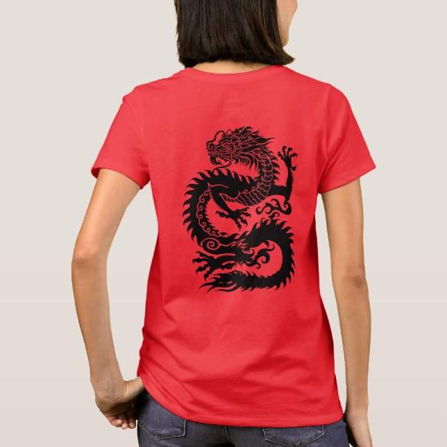 Camiseta del dragón chino tradicional (Reverso)