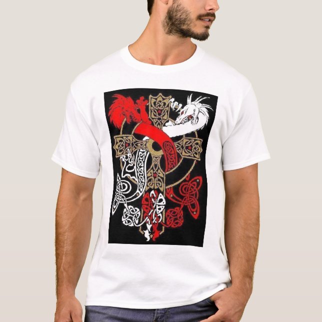 Camiseta del dragón de la cruz céltica (Anverso)