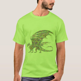 Camiseta del Dragón del Mosaico Verde