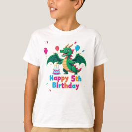 Camiseta del Dragón Feliz 5º Cumpleaños