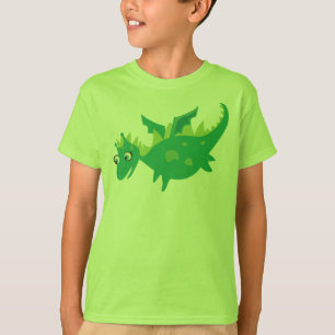 Camiseta del dragón verde para los niños
