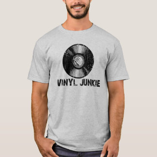 Camiseta del drogadicto del vinilo del vintage