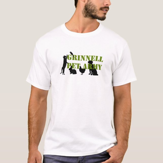Camiseta del ejército del mascota de Grinnell con (Anverso)