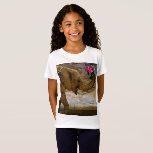 Camiseta del elefante de la selva del chica