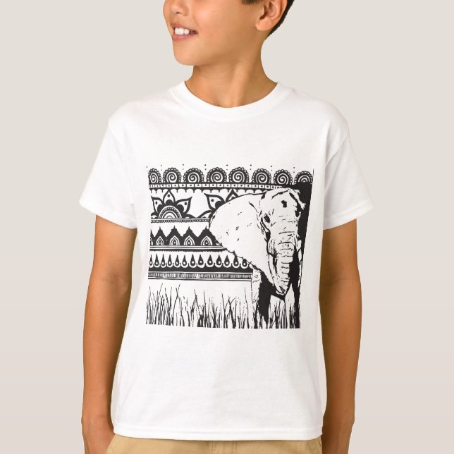 Camiseta del elefante del algodón de los niños (Anverso)