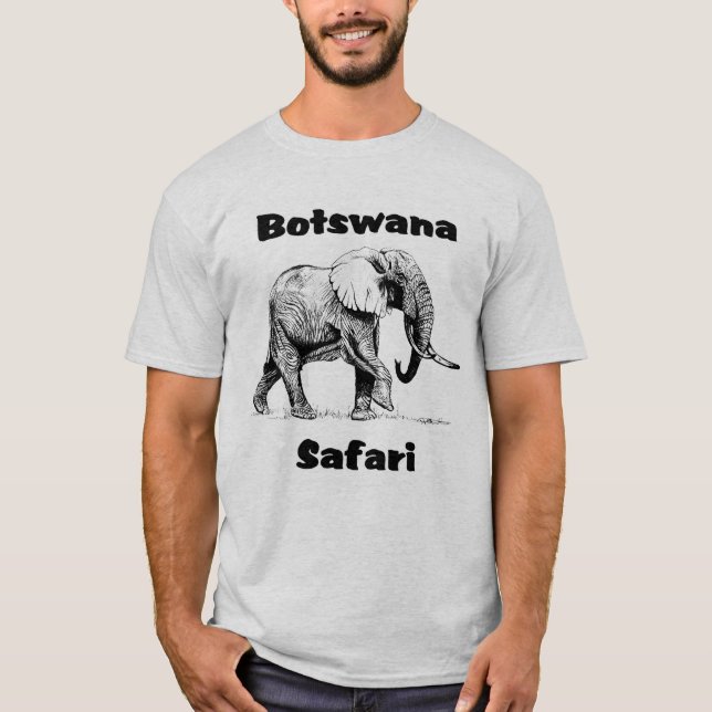 Camiseta del elefante del safari de Botswana (Anverso)
