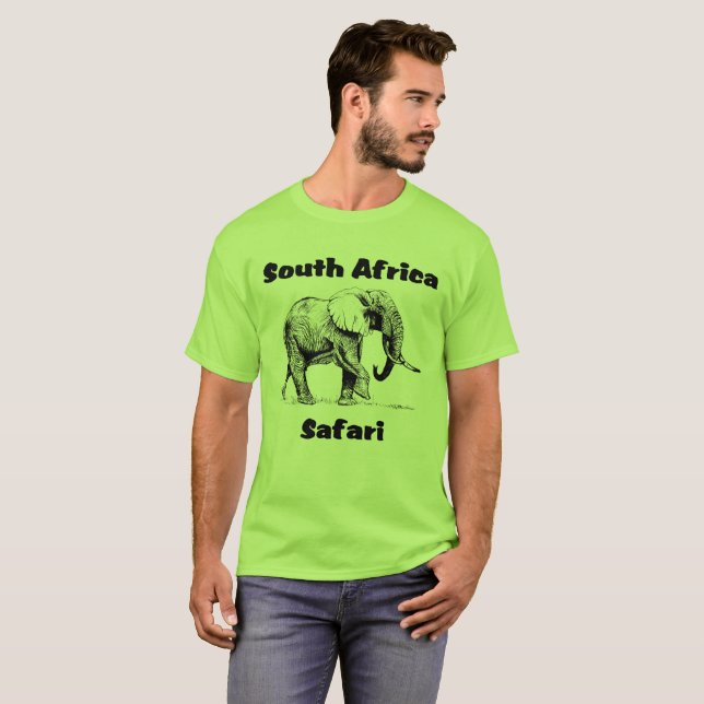 Camiseta del elefante del safari de Suráfrica (Anverso completo)