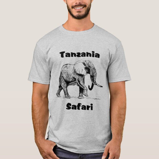 Camiseta del elefante del safari de Tanzania (Anverso)
