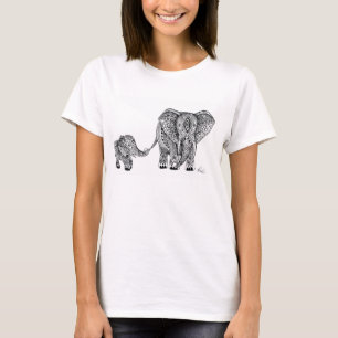 Camiseta del elefante y del bebé