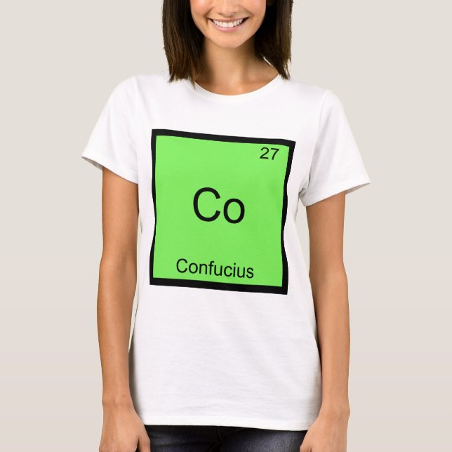 Camiseta del elemento de química divertida de Conf (Anverso)