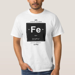 Camiseta del elemento químico del hierro con la