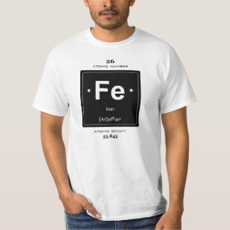 Camiseta del elemento químico del hierro con la