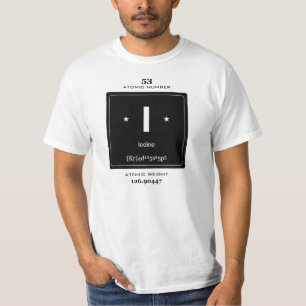 Camiseta del elemento químico del yodo con la