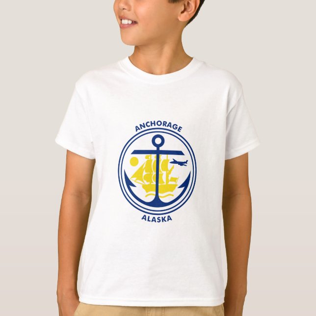 Camiseta del emblema de Anchorage, Alaska (Anverso)
