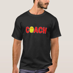Camiseta del entrenador de softbol negro masculino
