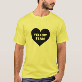Camiseta del equipo amarillo de la guerra de color
