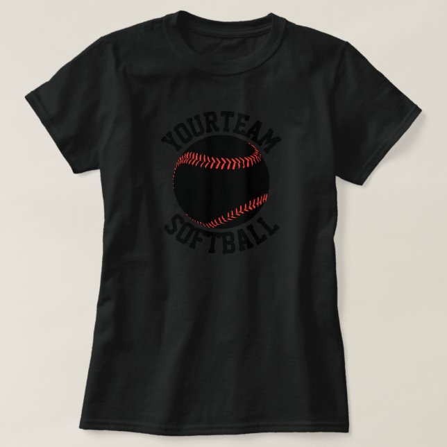 Camiseta del equipo de softball TODO Personalizado (Diseño del anverso)